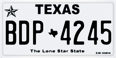 TX license plate BDP4245