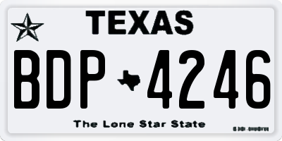 TX license plate BDP4246