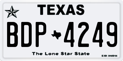 TX license plate BDP4249