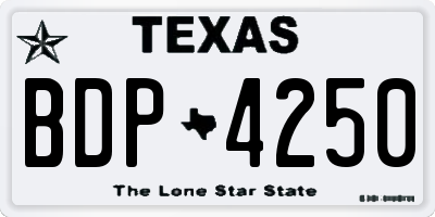 TX license plate BDP4250