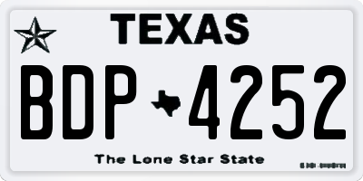 TX license plate BDP4252
