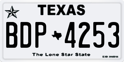 TX license plate BDP4253
