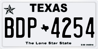 TX license plate BDP4254