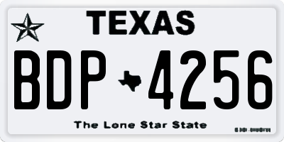 TX license plate BDP4256
