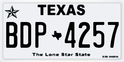 TX license plate BDP4257