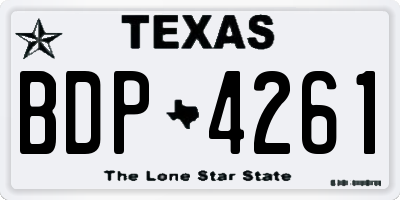 TX license plate BDP4261