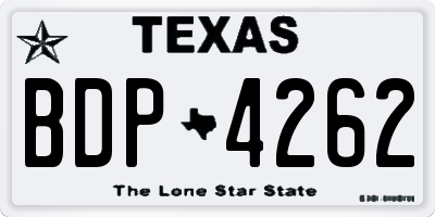 TX license plate BDP4262