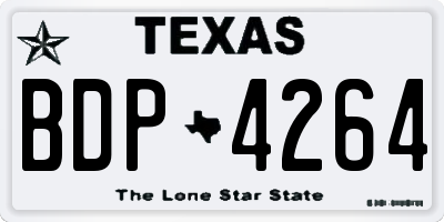 TX license plate BDP4264