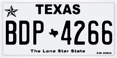TX license plate BDP4266
