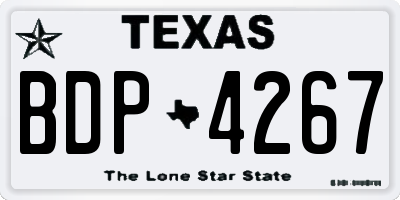 TX license plate BDP4267