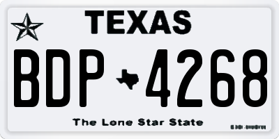 TX license plate BDP4268