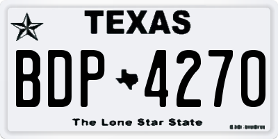 TX license plate BDP4270