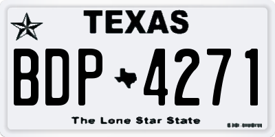 TX license plate BDP4271