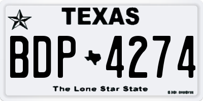 TX license plate BDP4274