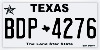 TX license plate BDP4276
