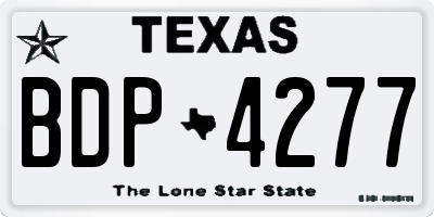 TX license plate BDP4277