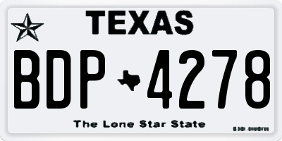 TX license plate BDP4278