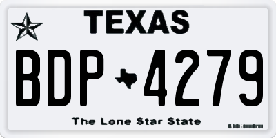 TX license plate BDP4279