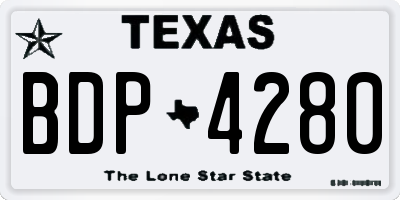 TX license plate BDP4280