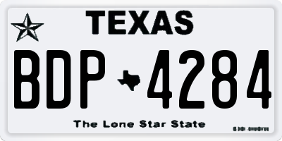 TX license plate BDP4284