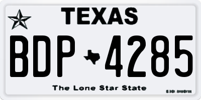 TX license plate BDP4285