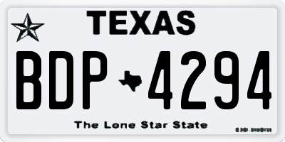 TX license plate BDP4294