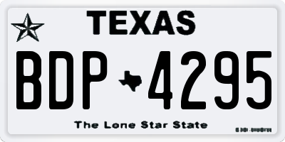 TX license plate BDP4295