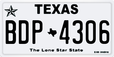 TX license plate BDP4306
