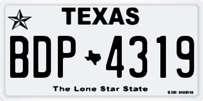 TX license plate BDP4319