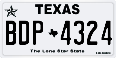 TX license plate BDP4324