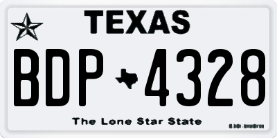 TX license plate BDP4328