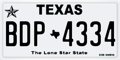 TX license plate BDP4334
