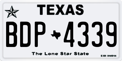 TX license plate BDP4339