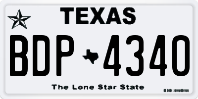 TX license plate BDP4340
