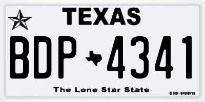 TX license plate BDP4341