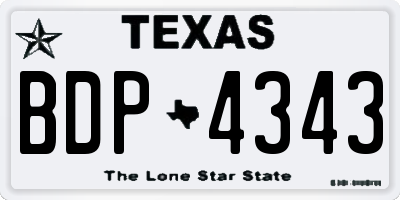 TX license plate BDP4343