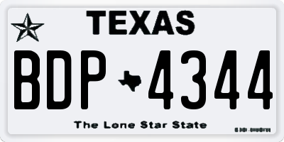 TX license plate BDP4344