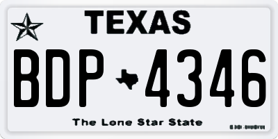 TX license plate BDP4346