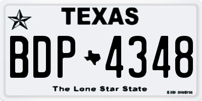 TX license plate BDP4348