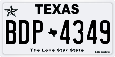 TX license plate BDP4349