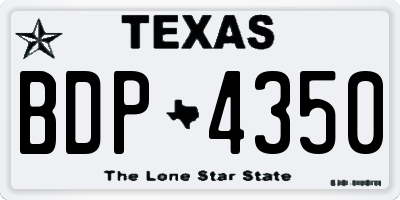 TX license plate BDP4350