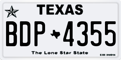 TX license plate BDP4355