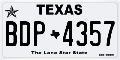 TX license plate BDP4357