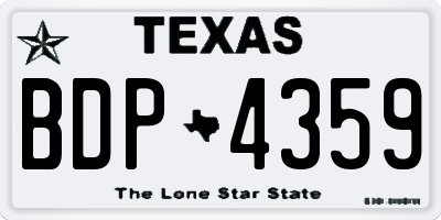 TX license plate BDP4359