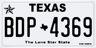 TX license plate BDP4369