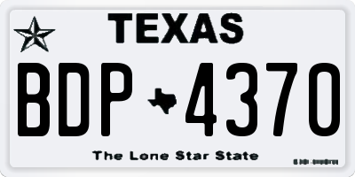 TX license plate BDP4370