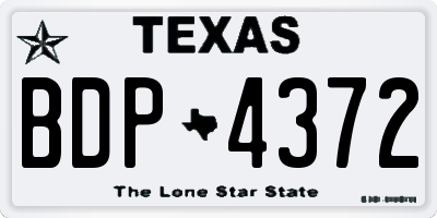 TX license plate BDP4372