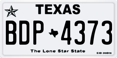TX license plate BDP4373