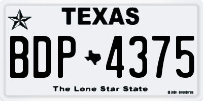 TX license plate BDP4375