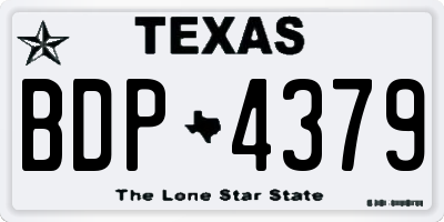 TX license plate BDP4379